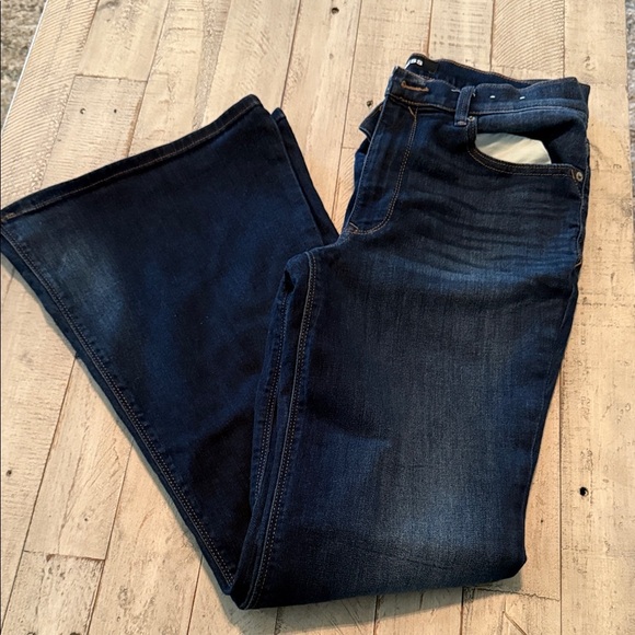 Express Denim - Express Bell Flare High Rise Denim Jeans Sz 10 R BOHO Retro Y2K Style